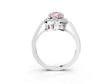White gold Fancy Pink Pear Cut Diamond Halo Ring with Split Shank and Four-Prong Setting_82