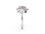 White gold Fancy Pink Pear Cut Diamond Halo Ring with Split Shank and Four-Prong Setting_82