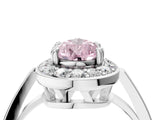 White gold Fancy Pink Pear Cut Diamond Halo Ring with Split Shank and Four-Prong Setting_83