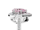 White gold Fancy Pink Pear Cut Diamond Halo Ring with Split Shank and Four-Prong Setting_85