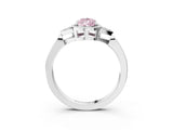 White gold Fancy Pink Pear Cut Diamond Halo Ring with Tapered Band and Four-Prong Setting_22