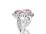 White gold Fancy Pink Pear Cut Diamond Halo Ring with Vintage Split Shank and Four-Prong Setting_114