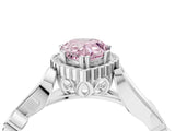 White gold Fancy Pink Pear Cut Diamond Halo Ring with Vintage Split Shank and Four-Prong Setting_125