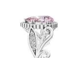 White gold Fancy Pink Pear Cut Diamond Halo Ring with Vintage Split Shank and Four-Prong Setting_126