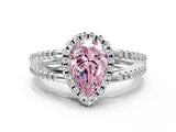 White gold Fancy Pink Pear Cut Diamond Halo Split Shank Engagement Ring_69