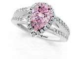 White gold Fancy Pink Pear Cut Diamond Halo Split Shank Engagement Ring_70