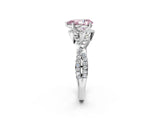 White gold Fancy Pink Pear Cut Diamond  Halo Twist Band Solitaire Prong Setting Ring_19