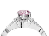 White gold Fancy Pink Pear Cut Diamond  Halo Twist Band Solitaire Prong Setting Ring_21