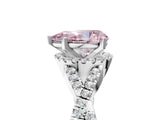 White gold Fancy Pink Pear Cut Diamond  Halo Twist Band Solitaire Prong Setting Ring_22