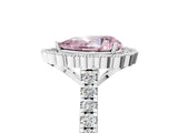 White gold Fancy Pink Pear  Cut Diamond Milgrain Floral Halo Engagement Ring with Pavé Band_20