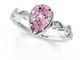 White gold Fancy Pink Pear  Cut Diamond Milgrain Marquise Band with Prong Setting_4