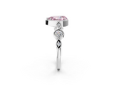White gold Fancy Pink Pear  Cut Diamond Milgrain Marquise Band with Prong Setting_5
