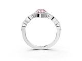 White gold Fancy Pink Pear  Cut Diamond Milgrain Marquise Band with Prong Setting_6