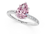 White gold Fancy Pink Pear  Cut Diamond Pavé Band Ring with Four-Prong Setting_25