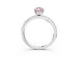 White gold Fancy Pink Pear  Cut Diamond Pavé Band Ring with Four-Prong Setting_27