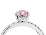 White gold Fancy Pink Pear  Cut Diamond Pavé Band Ring with Four-Prong Setting_28