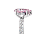 White gold Fancy Pink Pear  Cut Diamond Pavé Band Ring with Four-Prong Setting_29