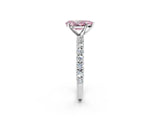 White gold Fancy Pink Pear Cut Diamond Pavé Band Solitaire Ring with Prong Setting_106