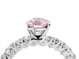 White gold Fancy Pink Pear Cut Diamond Pavé Band Solitaire Ring with Prong Setting_114
