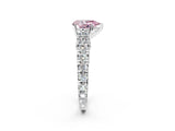 White gold Fancy Pink Pear  Cut Diamond Pavé Band Solitaire with Four-Prong Setting_17