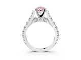 White gold Fancy Pink Pear  Cut Diamond Pavé Band Solitaire with Four-Prong Setting_18