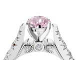 White gold Fancy Pink Pear  Cut Diamond Pavé Band Solitaire with Four-Prong Setting_19