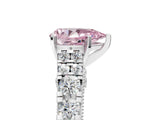 White gold Fancy Pink Pear  Cut Diamond Pavé Band Solitaire with Four-Prong Setting_20
