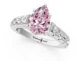 White gold Fancy Pink Pear  Cut Diamond Pavé Band Solitaire with Four-Prong Setting_4