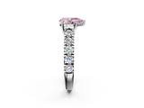 White gold Fancy Pink Pear  Cut Diamond Pavé Band Solitaire with Four-Prong Setting_5