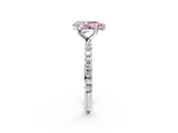 White gold Fancy Pink Pear  Cut Diamond Pavé Band Solitaire with Four-Prong Setting_5