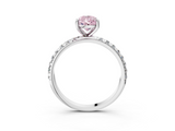 White gold Fancy Pink Pear  Cut Diamond Pavé Band Solitaire with Four-Prong Setting_6