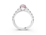 White gold Fancy Pink Pear  Cut Diamond Pavé Band Solitaire with Four-Prong Setting_6