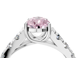 White gold Fancy Pink Pear  Cut Diamond Pavé Band Solitaire with Four-Prong Setting_7