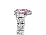 White gold Fancy Pink Pear  Cut Diamond Pavé Band Solitaire with Four-Prong Setting_8