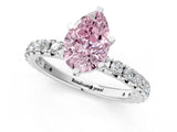 White gold Fancy Pink Pear  Cut Diamond Pavé Band with Four-Prong Setting_13