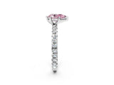 White gold Fancy Pink Pear  Cut Diamond Pavé Band with Four-Prong Setting_14