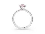 White gold Fancy Pink Pear  Cut Diamond Pavé Band with Four-Prong Setting_15