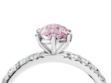 White gold Fancy Pink Pear  Cut Diamond Pavé Band with Four-Prong Setting_16