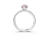 White gold Fancy Pink Pear  Cut Diamond Pavé Band with Four-Prong Setting_27