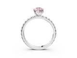 White gold Fancy Pink Pear  Cut Diamond Pavé Band with Four-Prong Setting_37