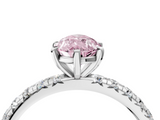White gold Fancy Pink Pear  Cut Diamond Pavé Band with Four-Prong Setting_38