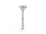 White gold Fancy Pink Pear Cut Diamond Pavé Engagement Ring with Round  Accents and Prong Setting_89