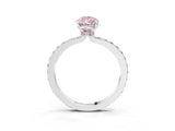 White gold Fancy Pink Pear Cut Diamond Pavé Engagement Ring with Round  Accents and Prong Setting_91