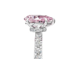 White gold Fancy Pink Pear Cut Diamond Pavé Engagement Ring with Round  Accents and Prong Setting_92