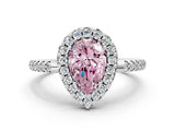White gold Fancy Pink Pear Cut Diamond Pavé Halo Ring with Four-Prong Setting_48