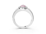 White gold Fancy Pink Pear Cut Diamond Pavé Halo Ring with Four-Prong Setting_63