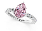 White gold Fancy Pink Pear Cut Diamond Pavé Solitaire Engagement Ring with Four-Prong Setting_84