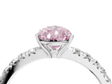White gold Fancy Pink Pear Cut Diamond Pavé Solitaire Engagement Ring with Four-Prong Setting_86