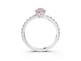 White gold Fancy Pink Pear Cut Diamond Pavé Solitaire Engagement Ring with Four-Prong Setting_86