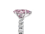White gold Fancy Pink Pear Cut Diamond Pavé Solitaire Engagement Ring with Four-Prong Setting_88